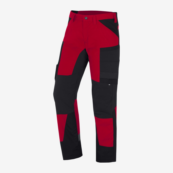 FHB MIO Arbeitshose elastisch, rot-schwarz, Gr.