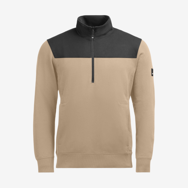 FHB ROB Zip-Sweatshirt, beige-schwarz