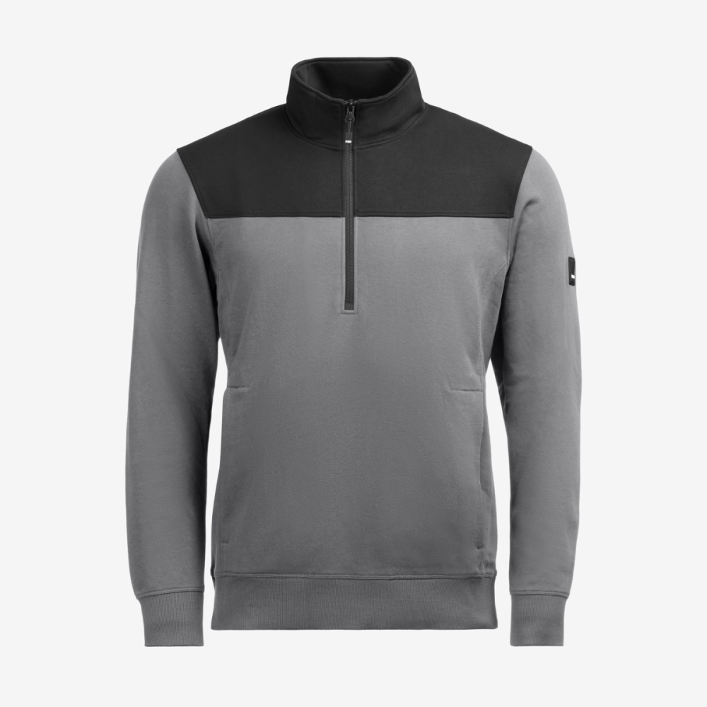 FHB ROB Zip-Sweatshirt, grau-schwarz, Gr. 3XL