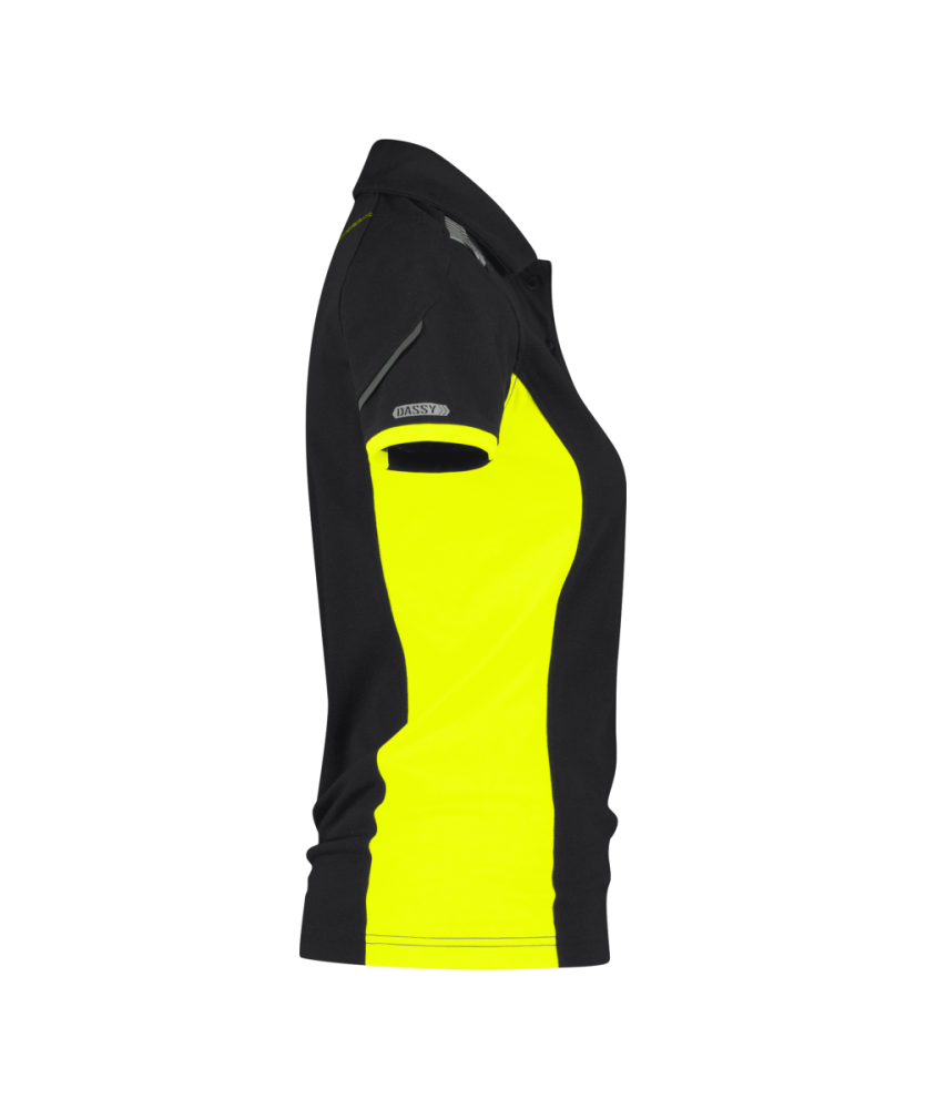 Dassy ® Veracruz Women, Poloshirt für Damen, Schwarz/neongelb